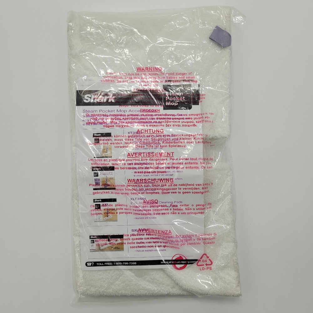Shark Steam Pocket Mop Accessory Pads Style XT3501 All Purpose White